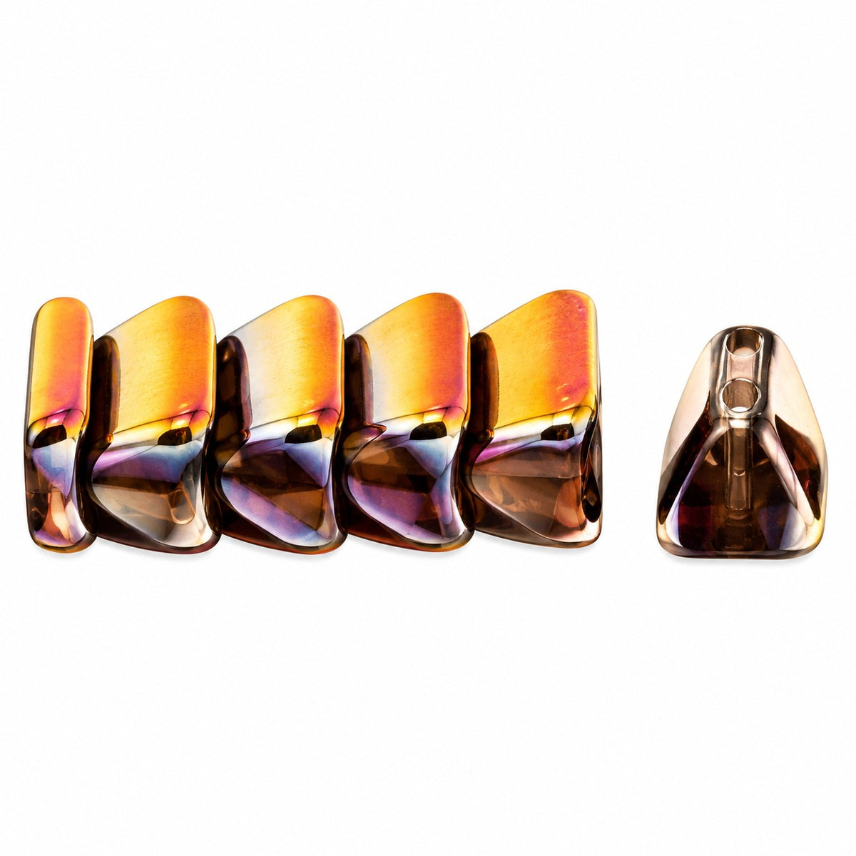 Roof 2-Hole Beads, Crystal Sliperit Full (2X Side) (00030-29503), Glass, Czech Republic