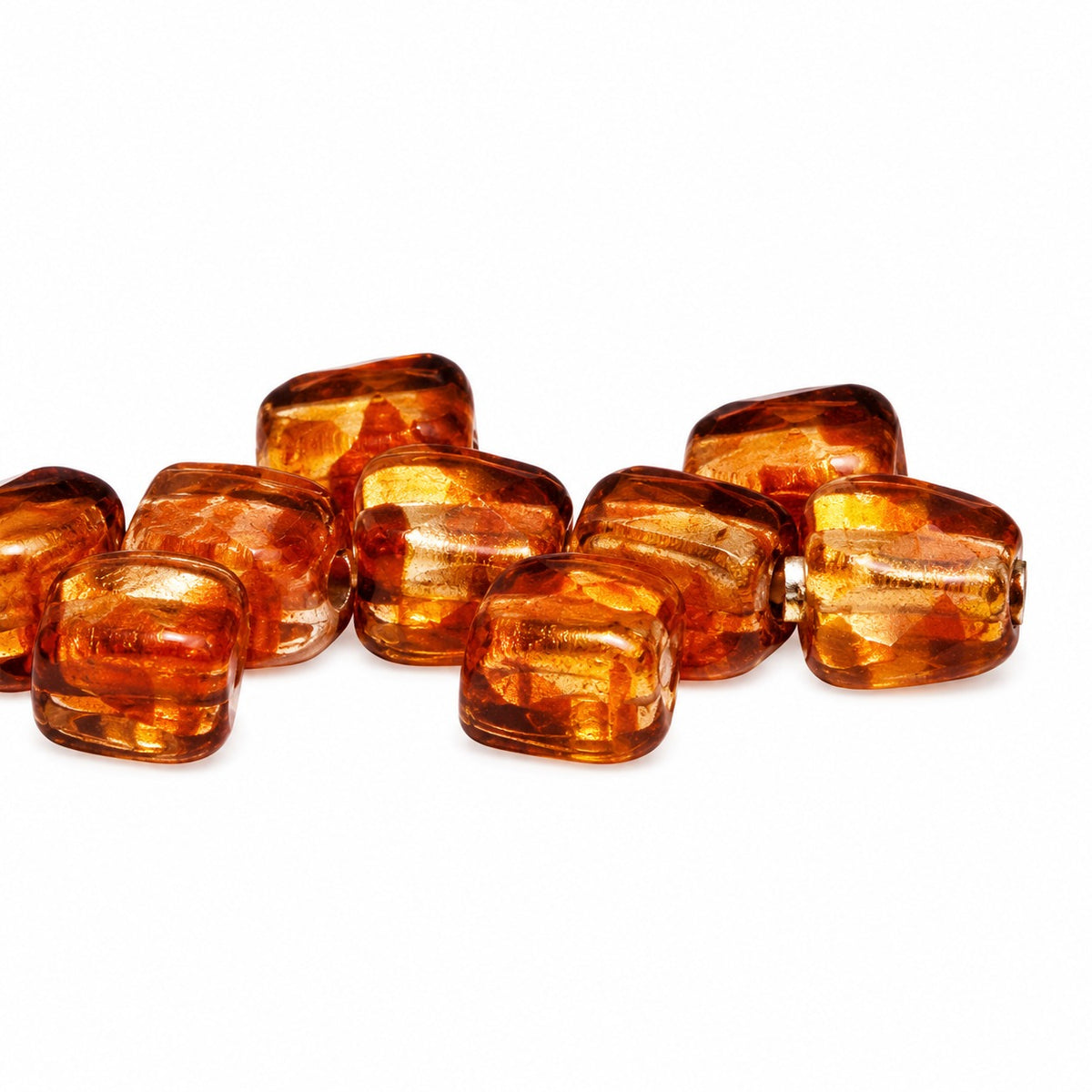 2-Hole Pressed Beads, Transparent Pink Travertin (70110-86800), Glass, Czech Republic