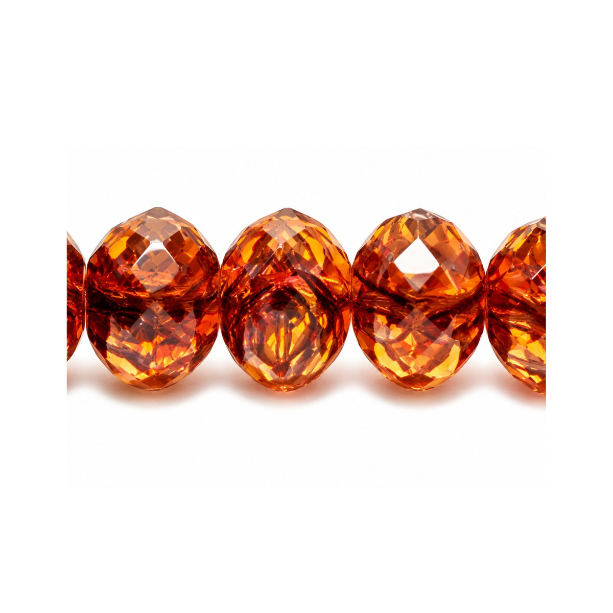 Special Cut Faceted Fire Polished Beads, Orange With Brown Lines (18016), Glass, Czech Republic