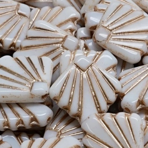 OUTLET 250g/50g Diafan Beads, 17 x 17 mm, White Copper Lined (02010-54324), Glass, Czech Republic