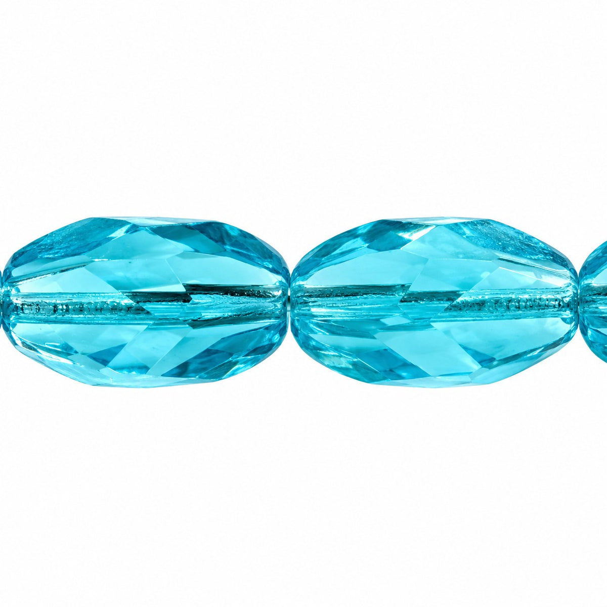Faceted Special Cut Beads, Transparent Aqua (60020), Glass, Czech Republic