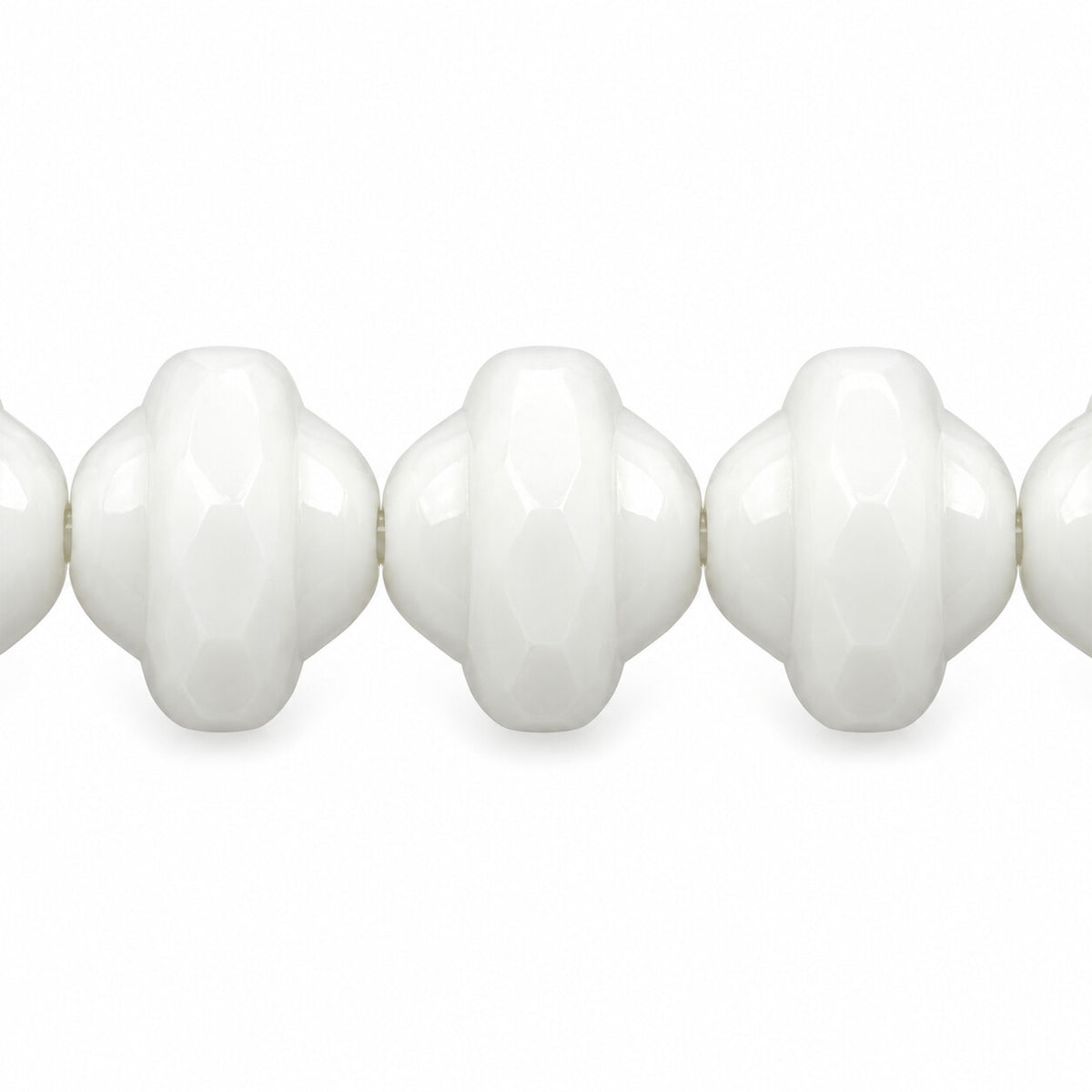 Faceted Special Cut Beads, Chalk White (03000), Glass, Czech Republic
