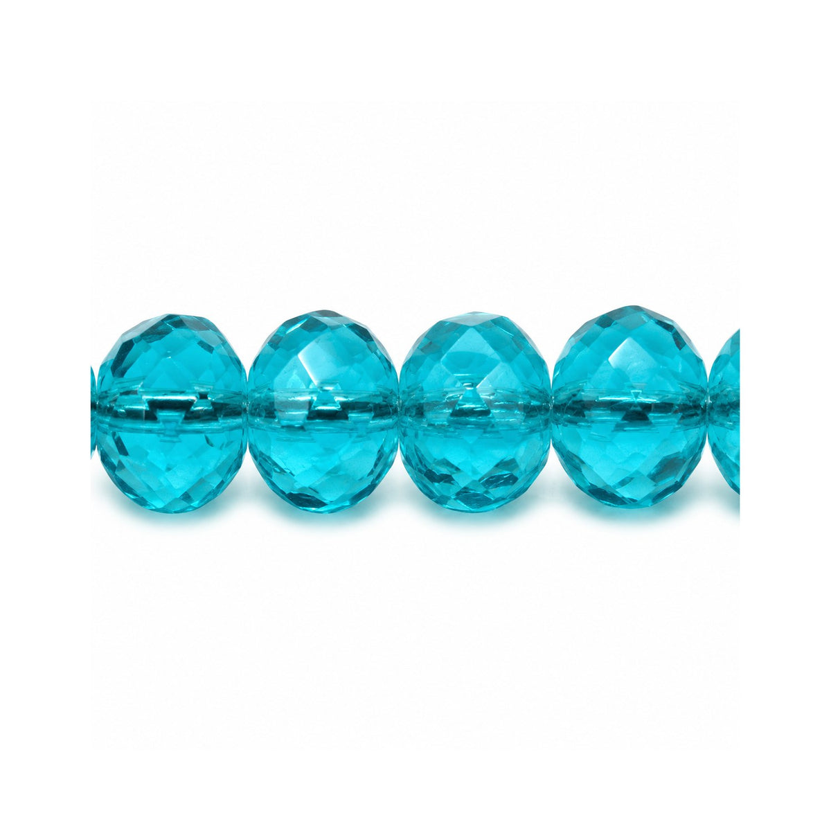 Special Cut Faceted Fire Polished Beads, Transparent Aqua (60150), Glass, Czech Republic