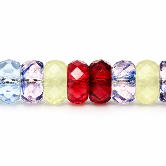 Faceted Special Cut Beads Rondelle, X2577 (x2577), Glass, Czech Republic