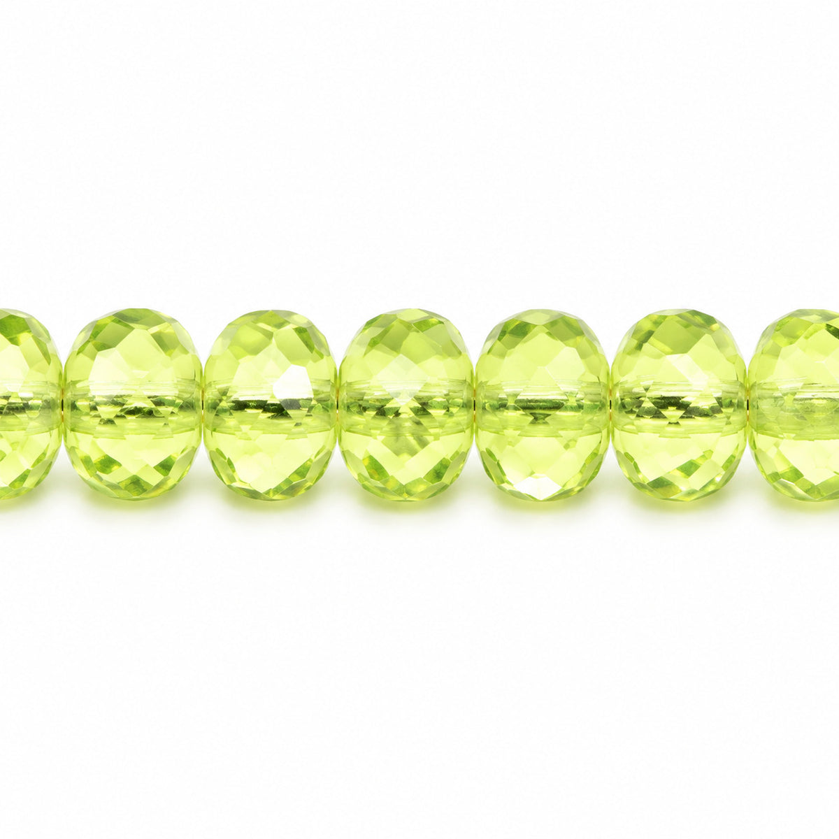 Special Cut Faceted Fire Polished Beads, Transparent Green (50400), Glass, Czech Republic