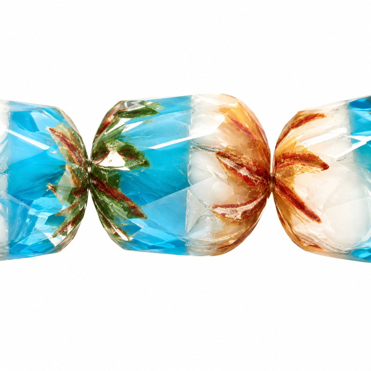 Faceted Fire Polished Beads Special Cut, X1146 Picasso (x1146-43400), Glass, Czech Republic