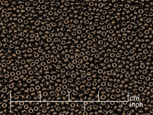 OUTLET Rocailles Seed Beads Preciosa Ornela size 10/0, Black Bronze Bronz (23980-14415), Glass, Czech Republic