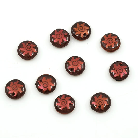 OUTLET 5 grams Lentil Beads, Crystal Copper Matt FRESCA Sun (00030-01750-sun), Glass, Czech Republic