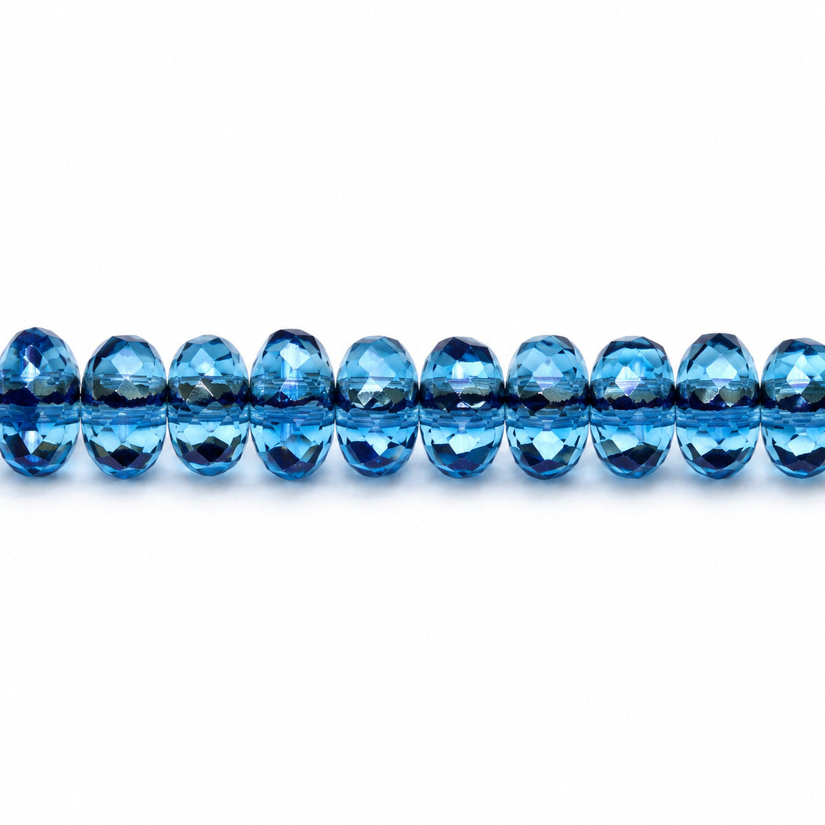 Special Cut Faceted Fire Polished Beads, Transparent Blue (30030), Glass, Czech Republic