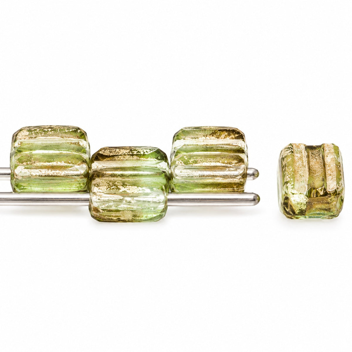 Silky 2-Hole Square Beads, T0110 (t0110), Glass, Czech Republic