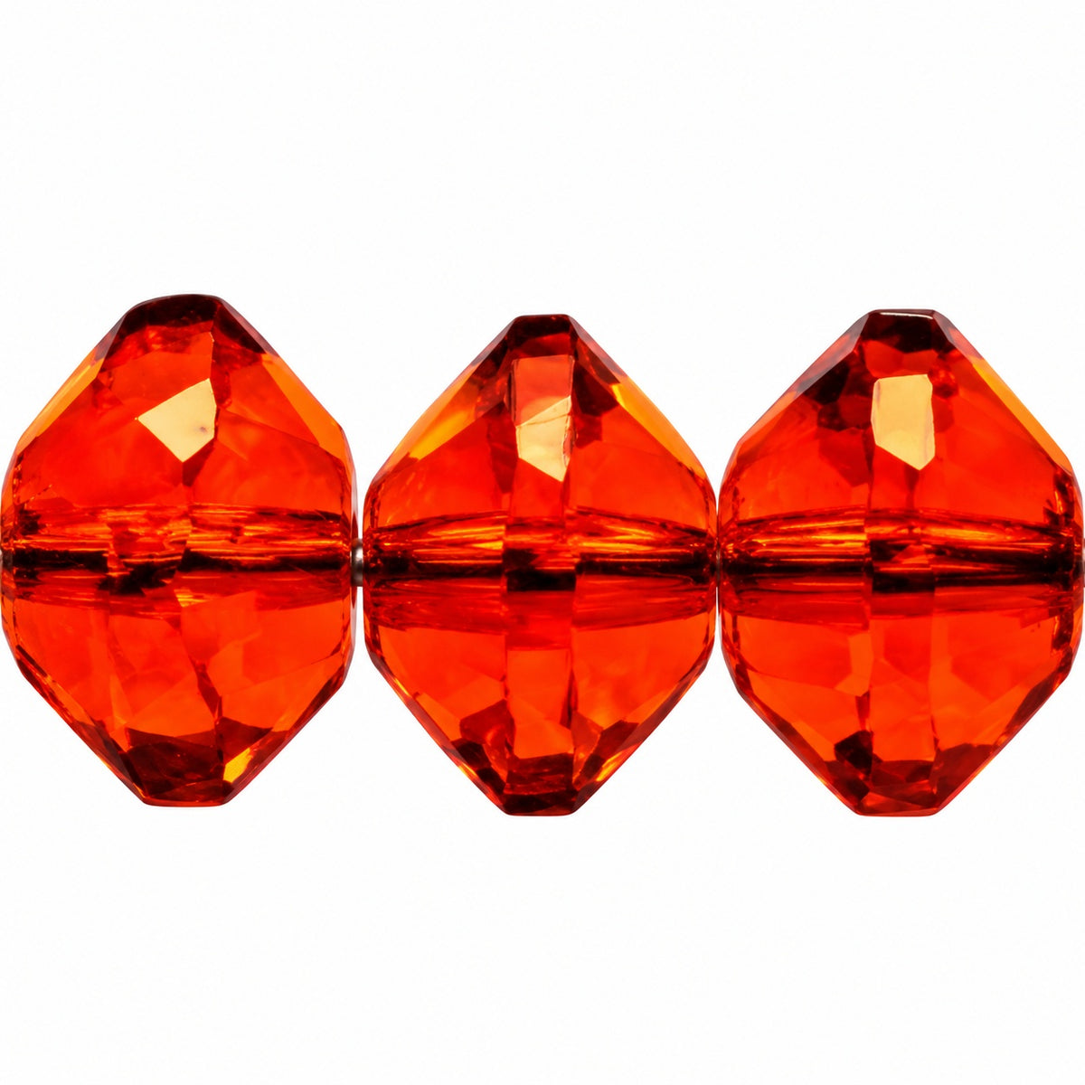 Special Cut Faceted Fire Polished Beads, Transparent Orange (10080), Glass, Czech Republic
