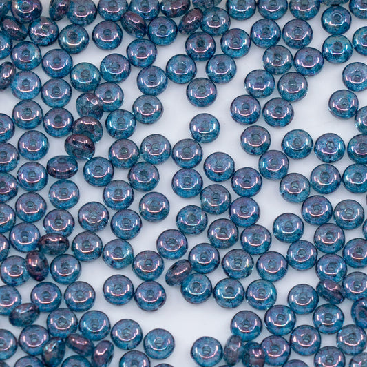 OUTLET 250g/50g Space Disk Beads, 4 x 4 mm, Crystal Purple (00030-15726), Glass, Czech Republic