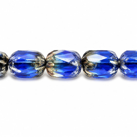 Faceted Fire Polished Beads Special Cut, X3124 Antique Silver Patina (x3124-81002), Glass, Czech Republic
