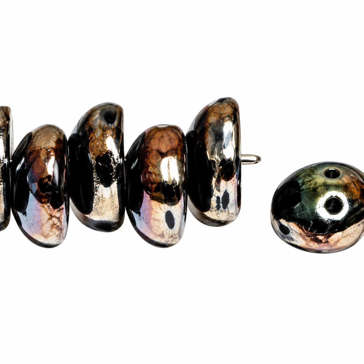 Piggy Beads, Black 22500 (23980-22500), Glass, Czech Republic