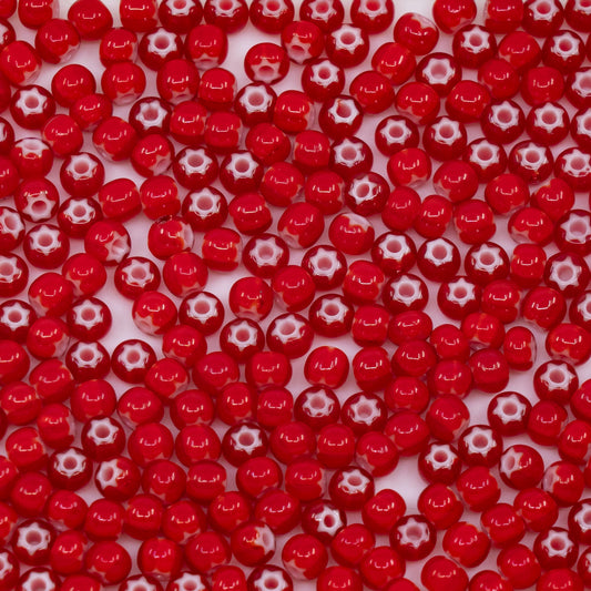 OUTLET 10 grams Cornelian Star Preciosa Ornela Seed Beads, 6/0, Red Star (93730), Glass, Czech Republic
