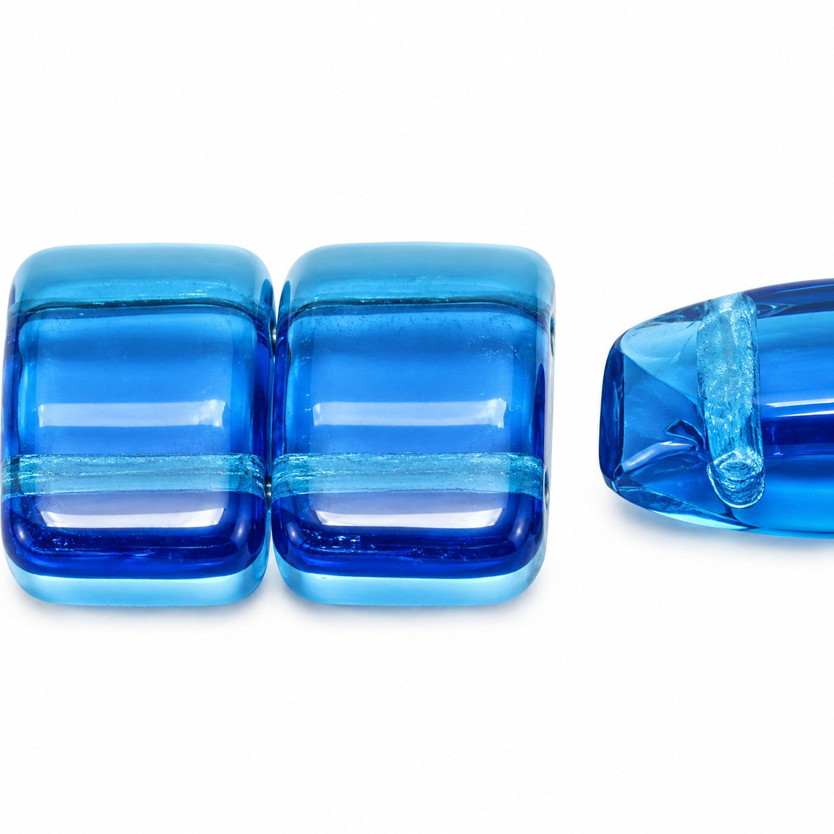 Carrier Beads, Transparent Aqua (60310), Glass, Czech Republic