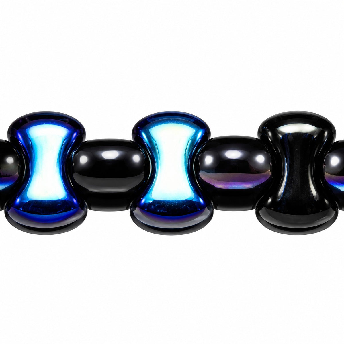 Shaped Pressed Beads, Black 23101 (23980-23101), Glass, Czech Republic