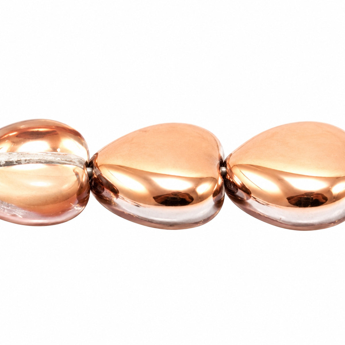 Heart Beads, Crystal Rose Gold Capri (00030-27101), Glass, Czech Republic
