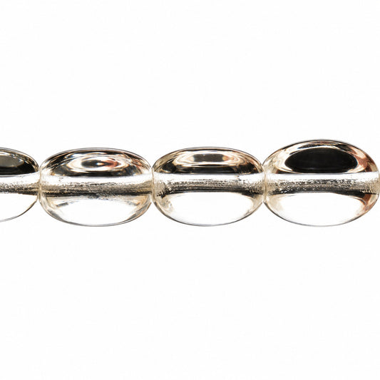 3-Side Oval Beads, Crystal (00030), Glass, Czech Republic