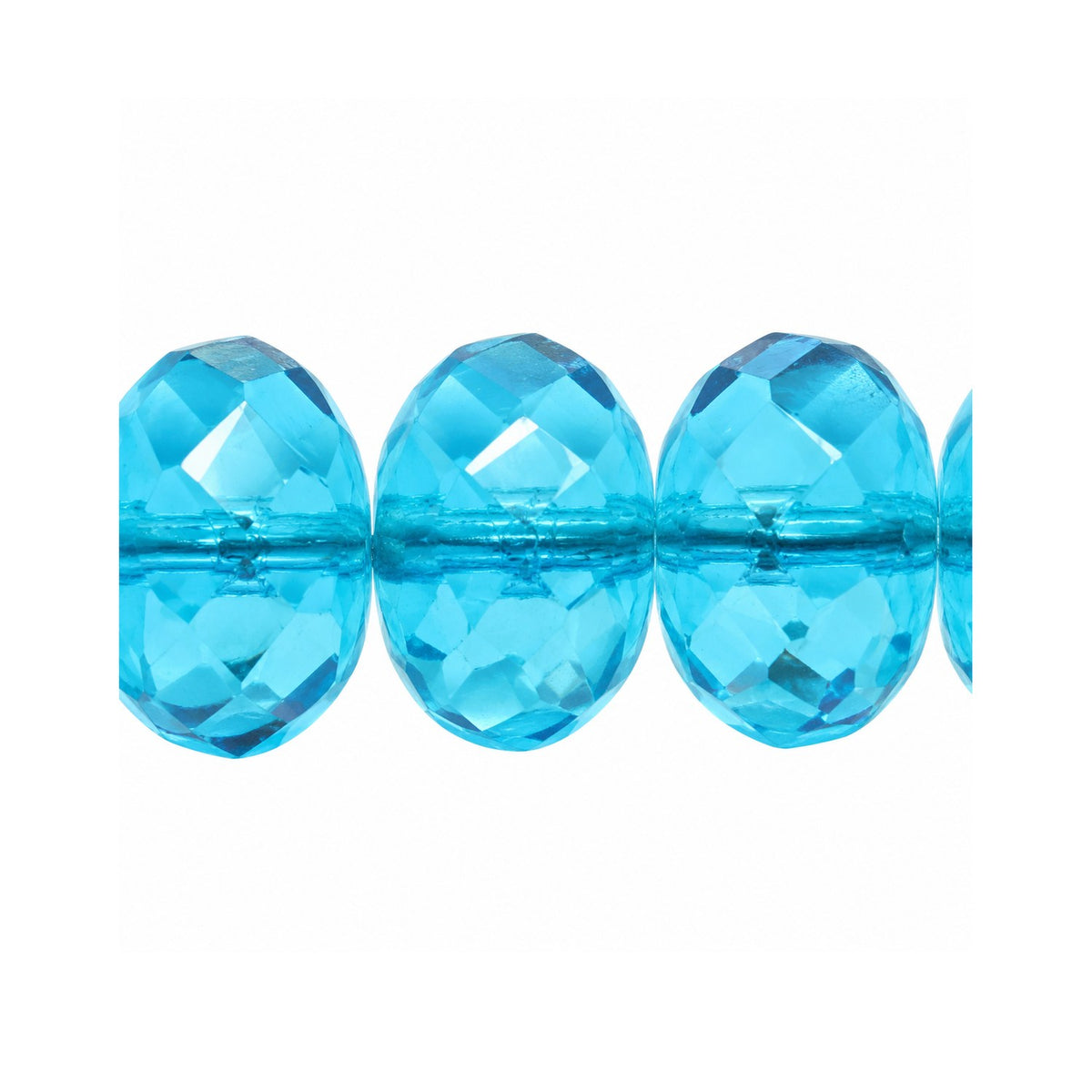 Special Cut Faceted Fire Polished Beads, Transparent Aqua (60040), Glass, Czech Republic