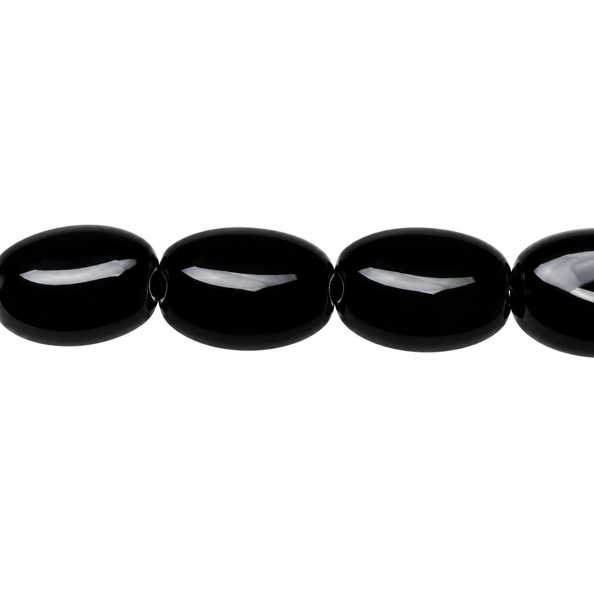 Oval Beads, Black (23980), Glass, Czech Republic