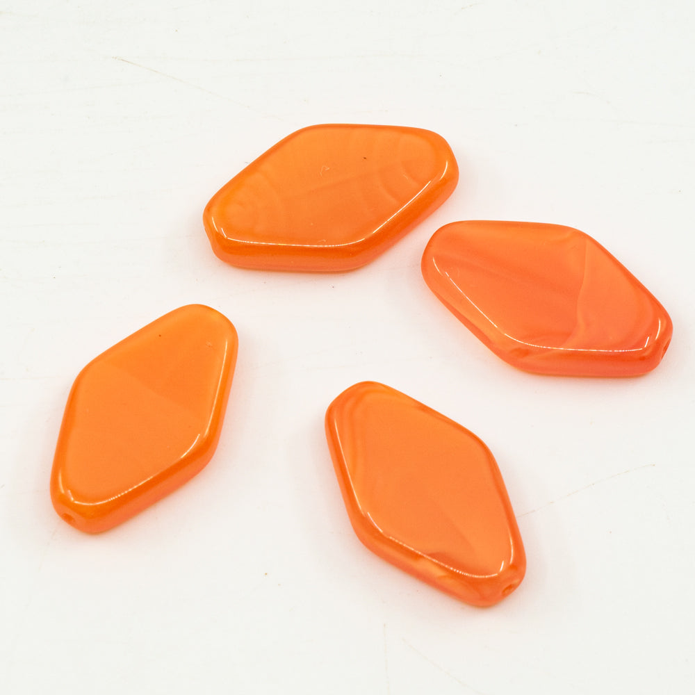 OUTLET 10 grams Pressed Beads, 22 x 12 mm, Orange (96010), Glass, Czech Republic