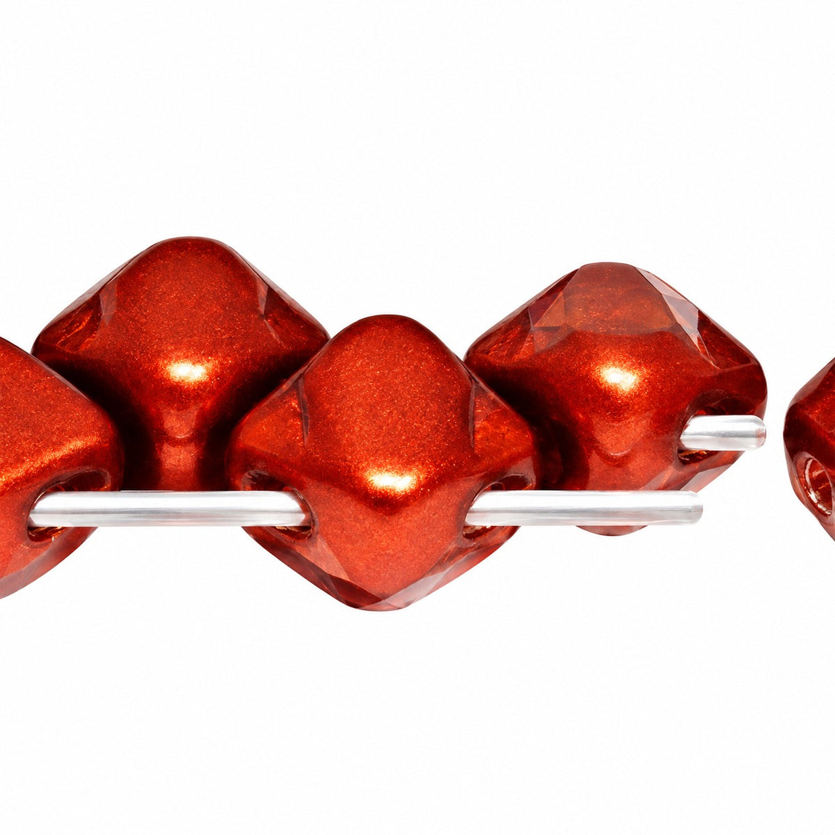 Silky 2-Hole Square Beads, Crystal Copper Matt (00030-01750), Glass, Czech Republic