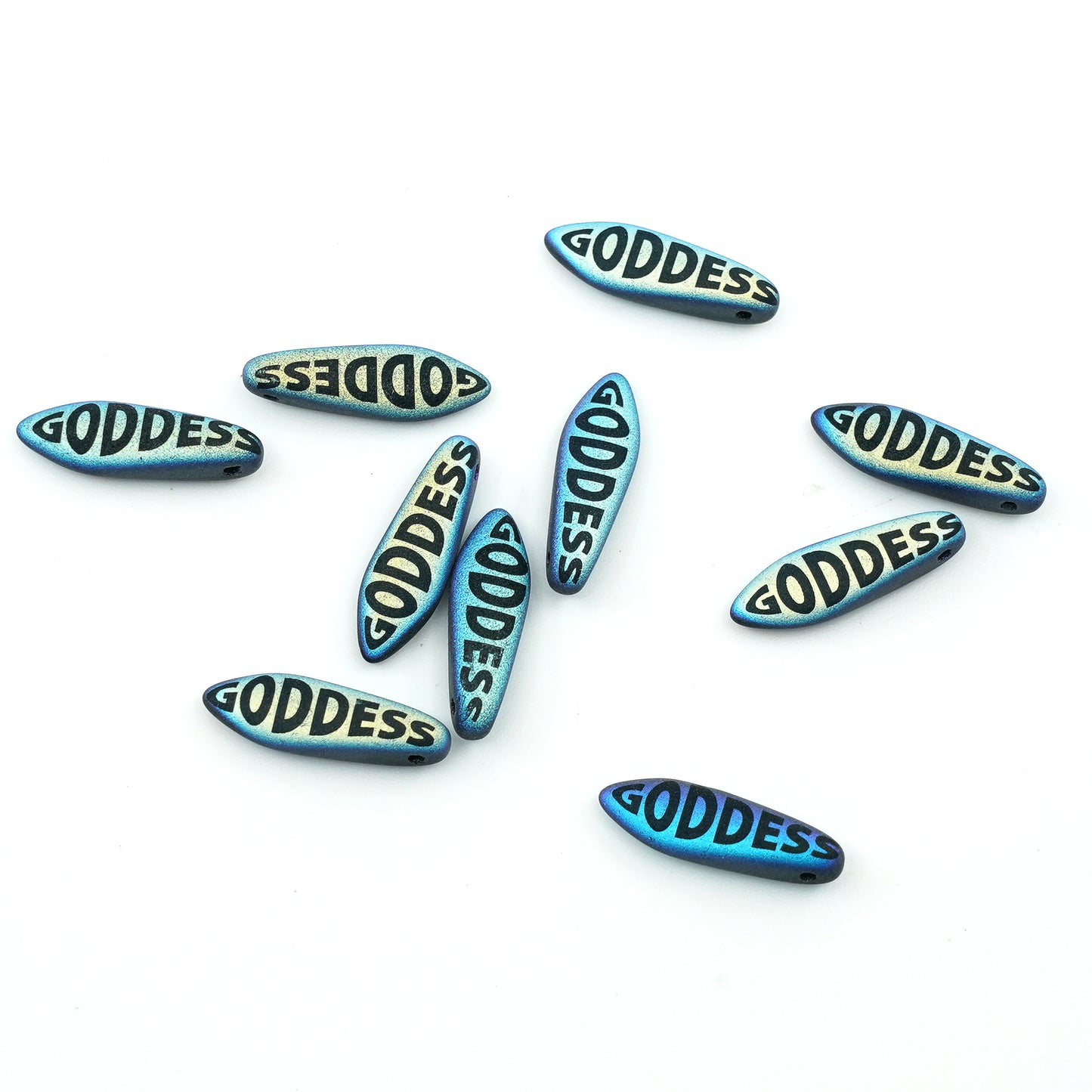 OUTLET 5 grams Dagger Beads, Black Matte Ab Full (2X Side) FRESCA Godess (23980-84100-28703-godess), Glass, Czech Republic