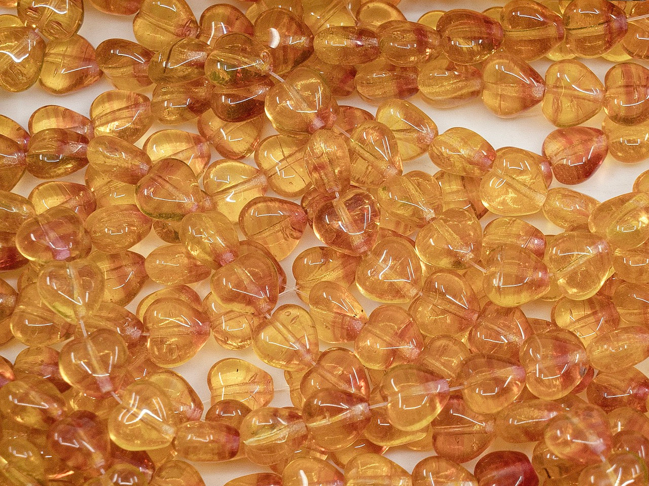 OUTLET Heart Beads, 6 mm, Glass, Czech Republic