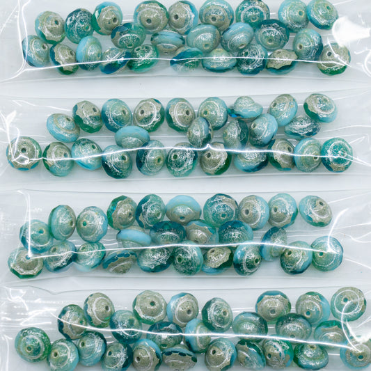 OUTLET 10 grams Faceted Special Cut Beads, 6 x 8 mm, Ts031 Antique Silver Patina (ts031-81002), Glass, Czech Republic