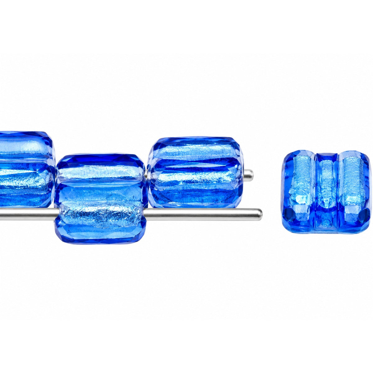 Silky 2-Hole Square Beads, Cobalt (30050), Glass, Czech Republic