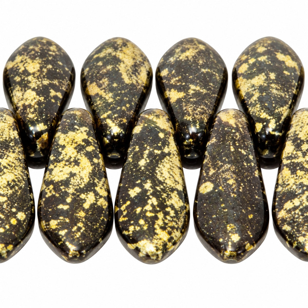 Dagger Beads, Black 47901 (23980-47901), Glass, Czech Republic