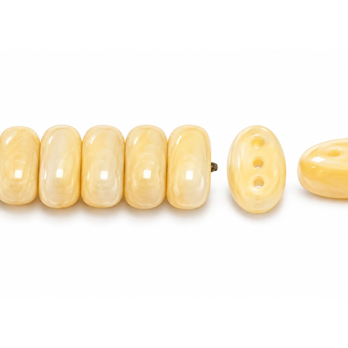 3-Hole Pressed Oval Beads, X1284 (x1284), Glass, Czech Republic