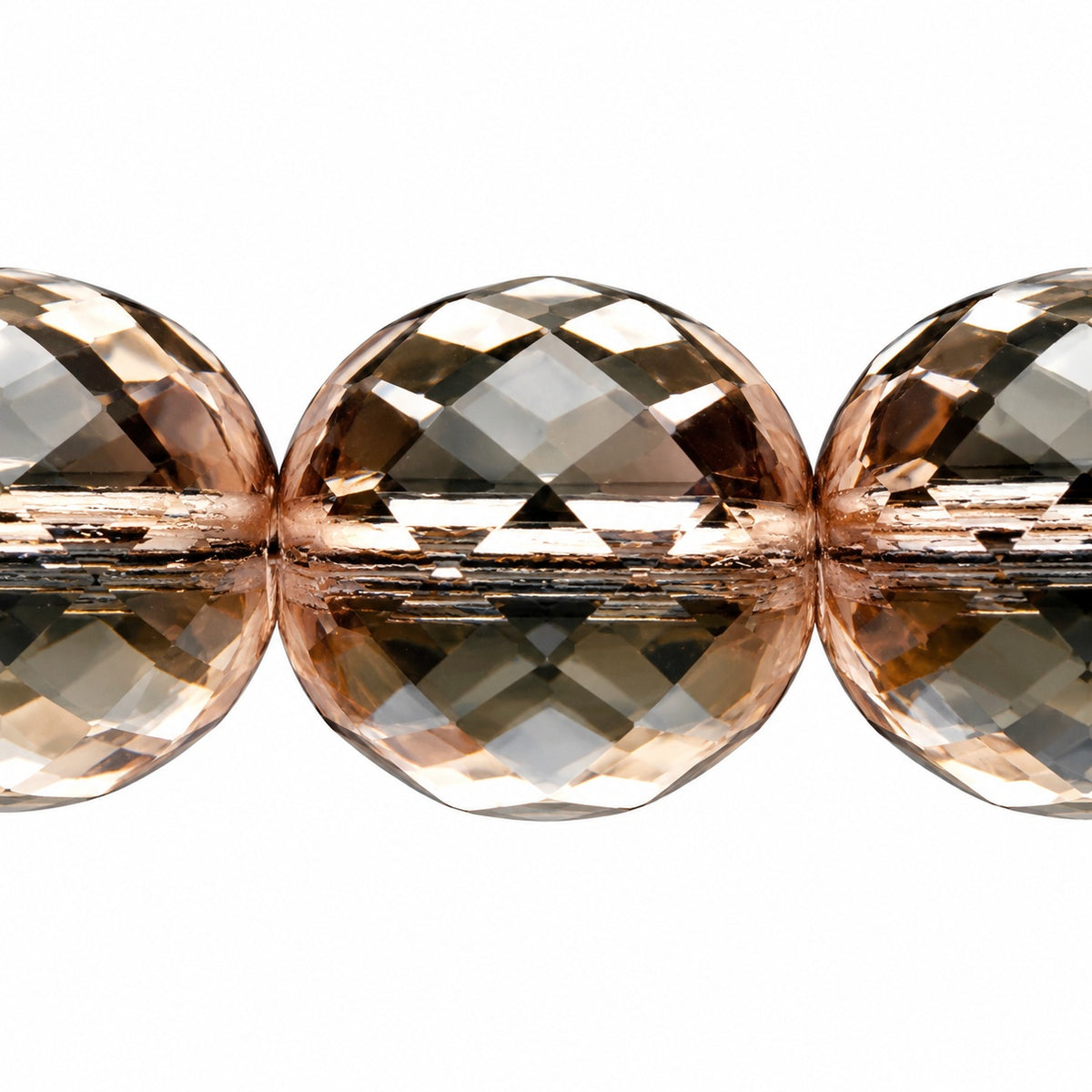 Faceted Round Fire Polished Beads, Crystal (00030), Glass, Czech Republic