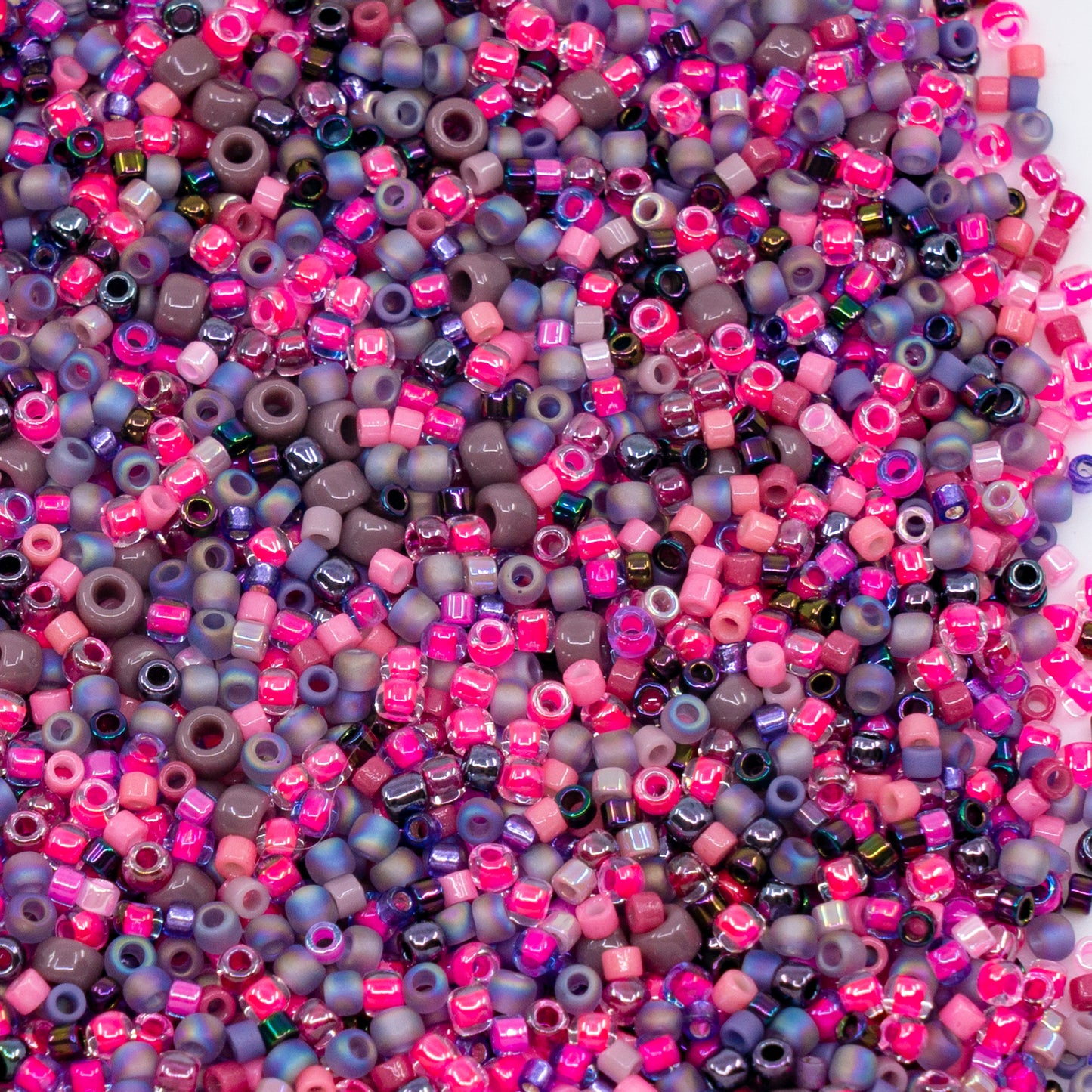 OUTLET 10 grams Toho Miyuku Mixed Seed Beads, Pink Purple, Glass, Japan