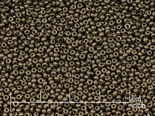 OUTLET Rocailles Seed Beads Preciosa Ornela size 10/0, Black 14414 Bronz (23980-14414), Glass, Czech Republic