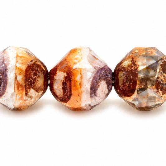 Special Cut Faceted Fire Polished Beads. Smashed, X3048 Bronze (x3048-14415), Glass, Czech Republic