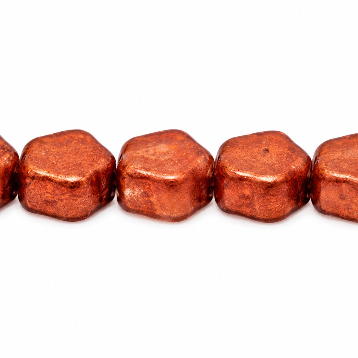Sunset Flower Beads, Crystal Copper Lined (00030-54319), Glass, Czech Republic