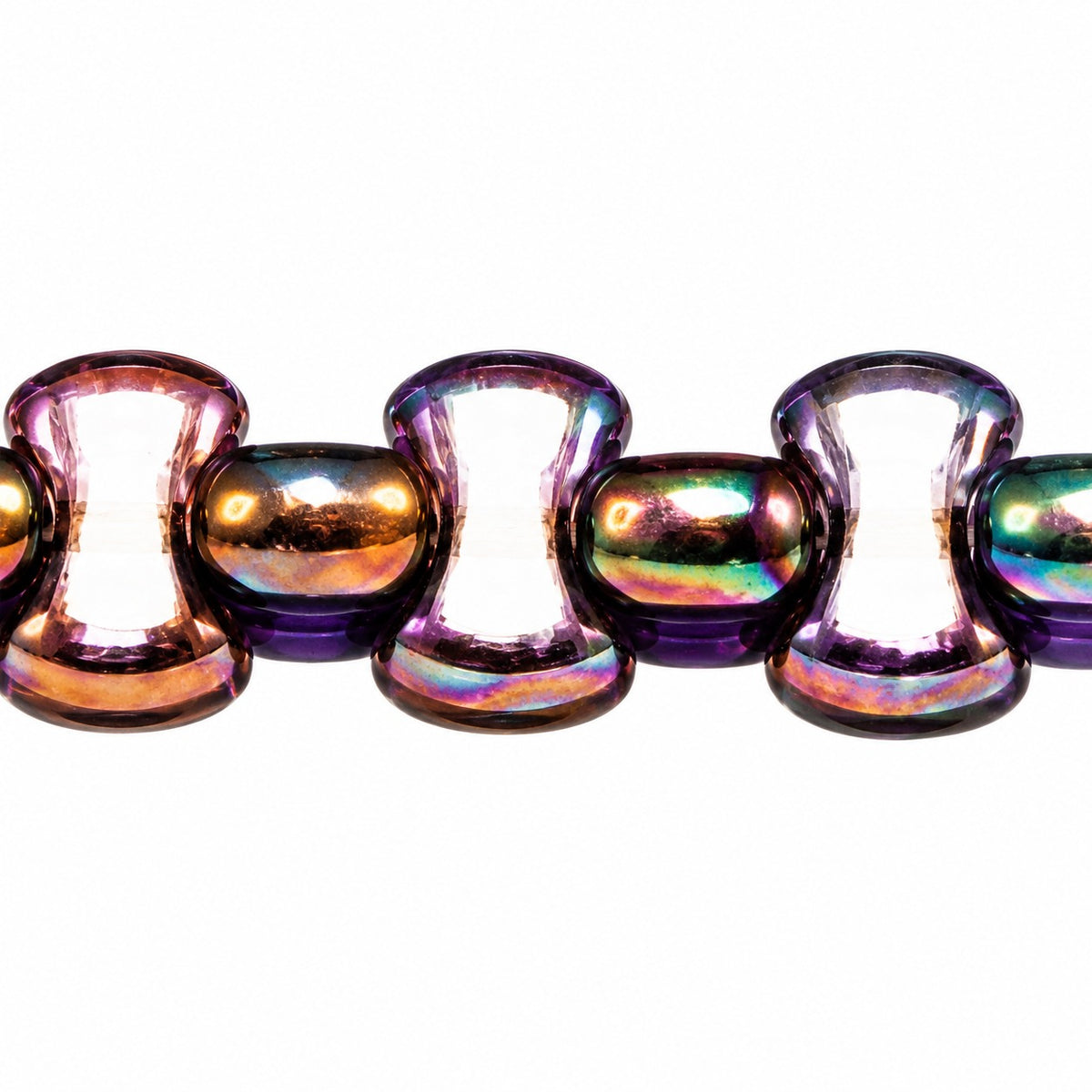 Shaped Pressed Beads, Crystal Vega Iris (00030-15781), Glass, Czech Republic