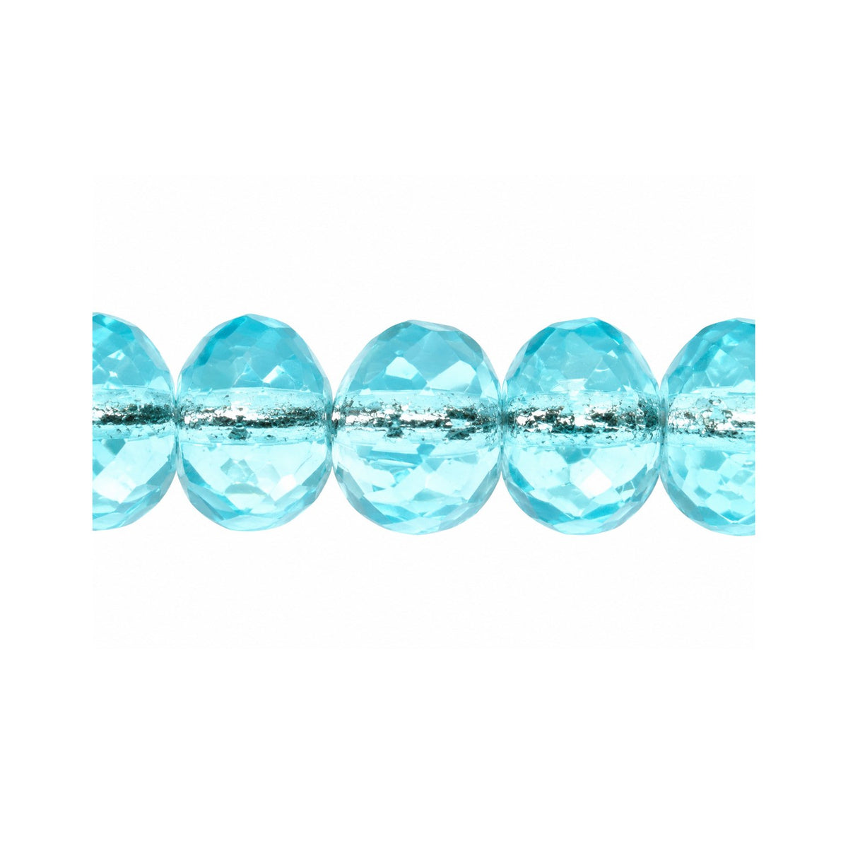 Special Cut Faceted Fire Polished Beads, Transparent Aqua (60010), Glass, Czech Republic