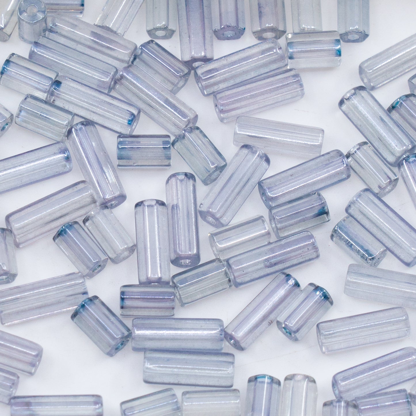 OUTLET 250g/50g Tube Cut Beads, size mix, Light Gray (light gray), Glass, Czech Republic