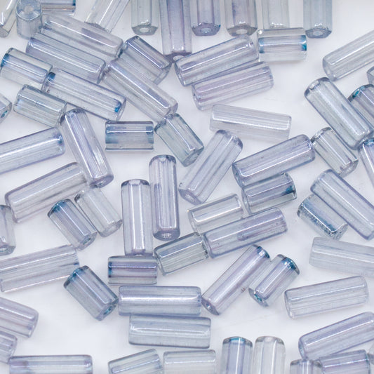 OUTLET 250g/50g Tube Cut Beads, size mix, Light Gray (light gray), Glass, Czech Republic