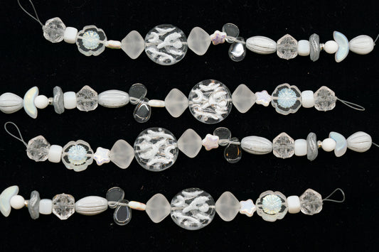 奥特莱斯 1 件串珠混合串银色 AB 表切夏威夷