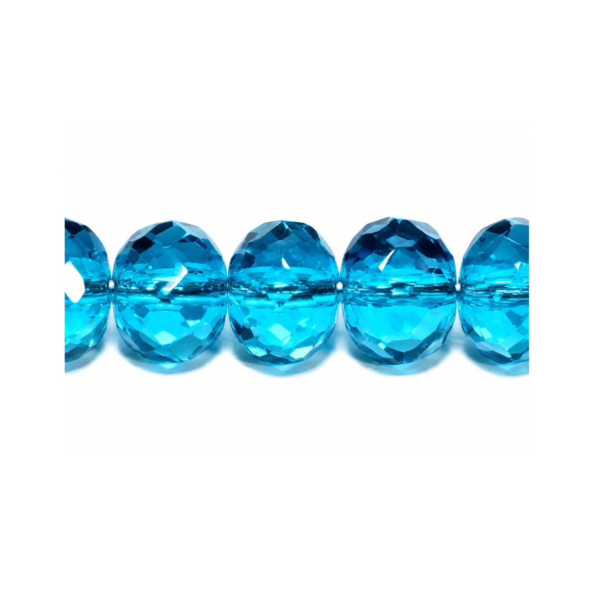 Special Cut Faceted Fire Polished Beads, Aqua (60030), Glass, Czech Republic