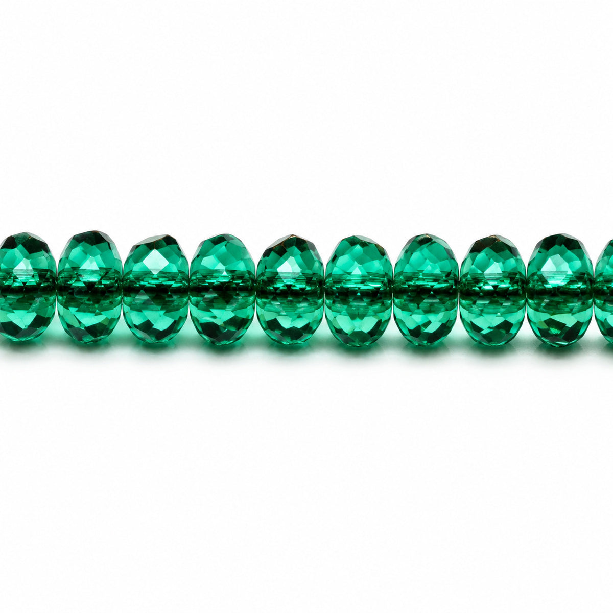 Special Cut Faceted Fire Polished Beads, Transparent Green Emerald (50720), Glass, Czech Republic