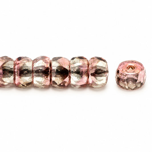 Faceted Special Cut Beads Rondelle, Crystal 27141 (00030-27141), Glass, Czech Republic