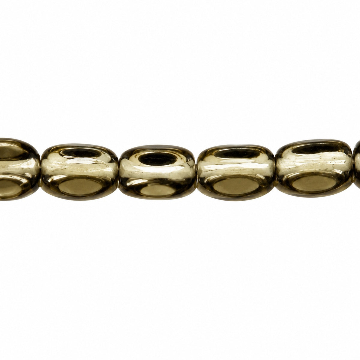 3-Side Oval Beads, Gray (40010), Glass, Czech Republic