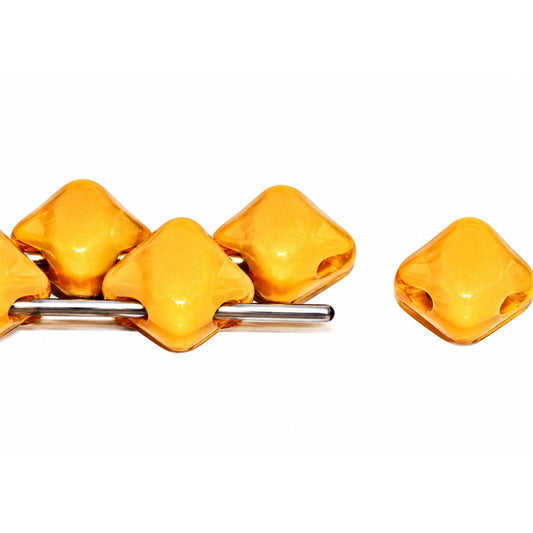 Silky 2-Hole Square Beads, Beige (13020), Glass, Czech Republic
