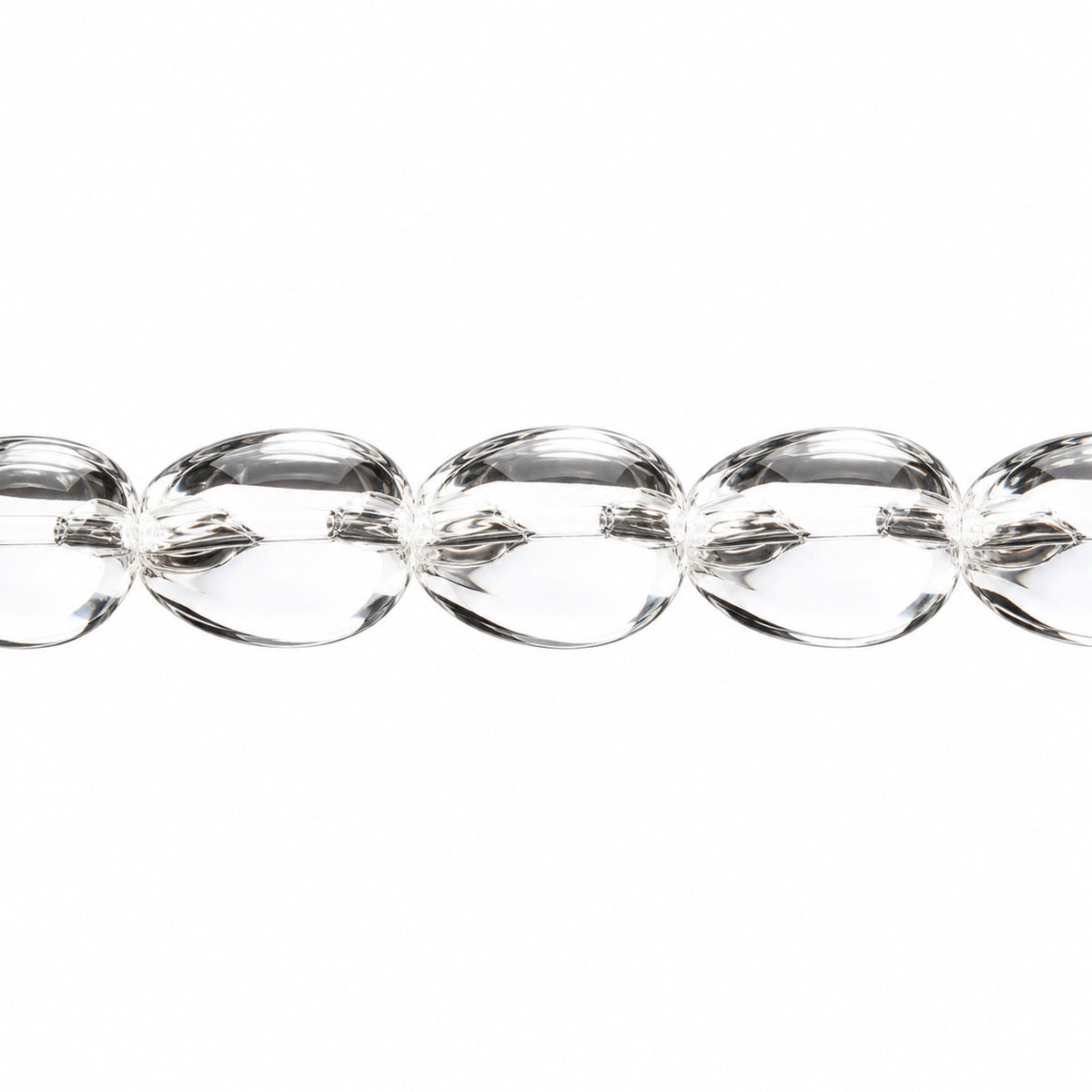 Heart Beads, Crystal (00030), Glass, Czech Republic