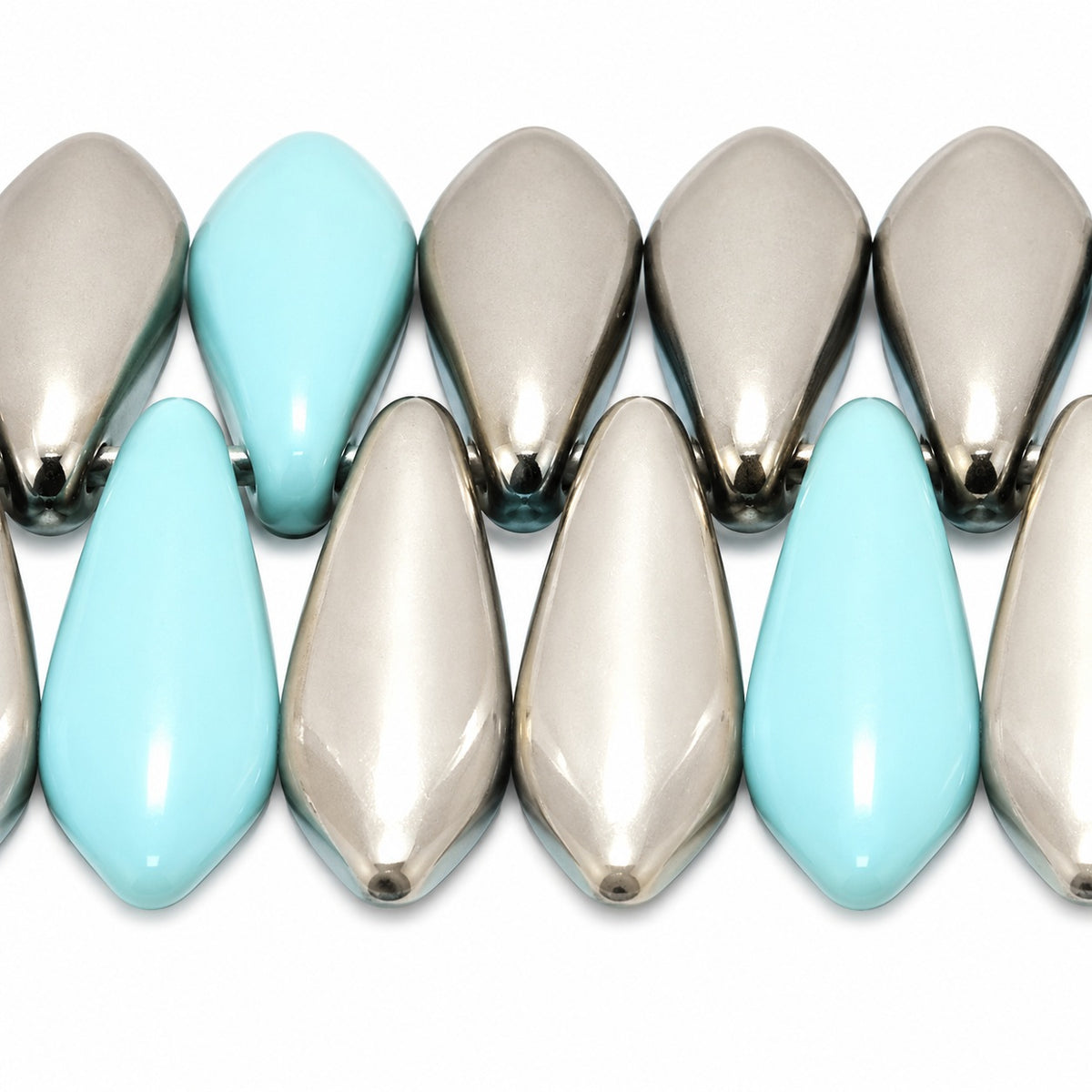 Dagger Beads, Blue Chrom (63020-27401), Glass, Czech Republic